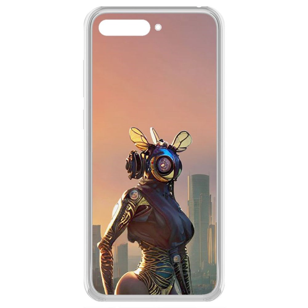 

Чехол-накладка Krutoff Clear Case Женщина-киберпчела для Huawei Y6 (2018)