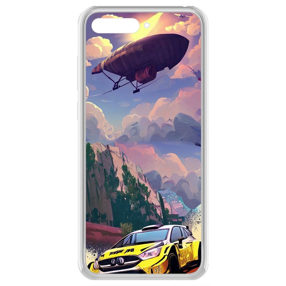 

Чехол-накладка Krutoff Clear Case Гонка для Huawei Y6 (2018)