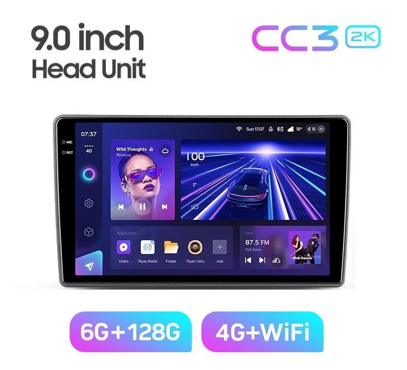 Магнитола TEYES CC3 2K 6128ГБ 9 дюймов без переходной рамки 3989000₽
