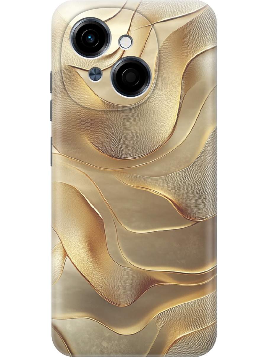

Силиконовый чехол на Tecno Spark Go 1 / Pop 9 с принтом "Золотистые волны", Прозрачный;бежевый;золотистый, 786716931
