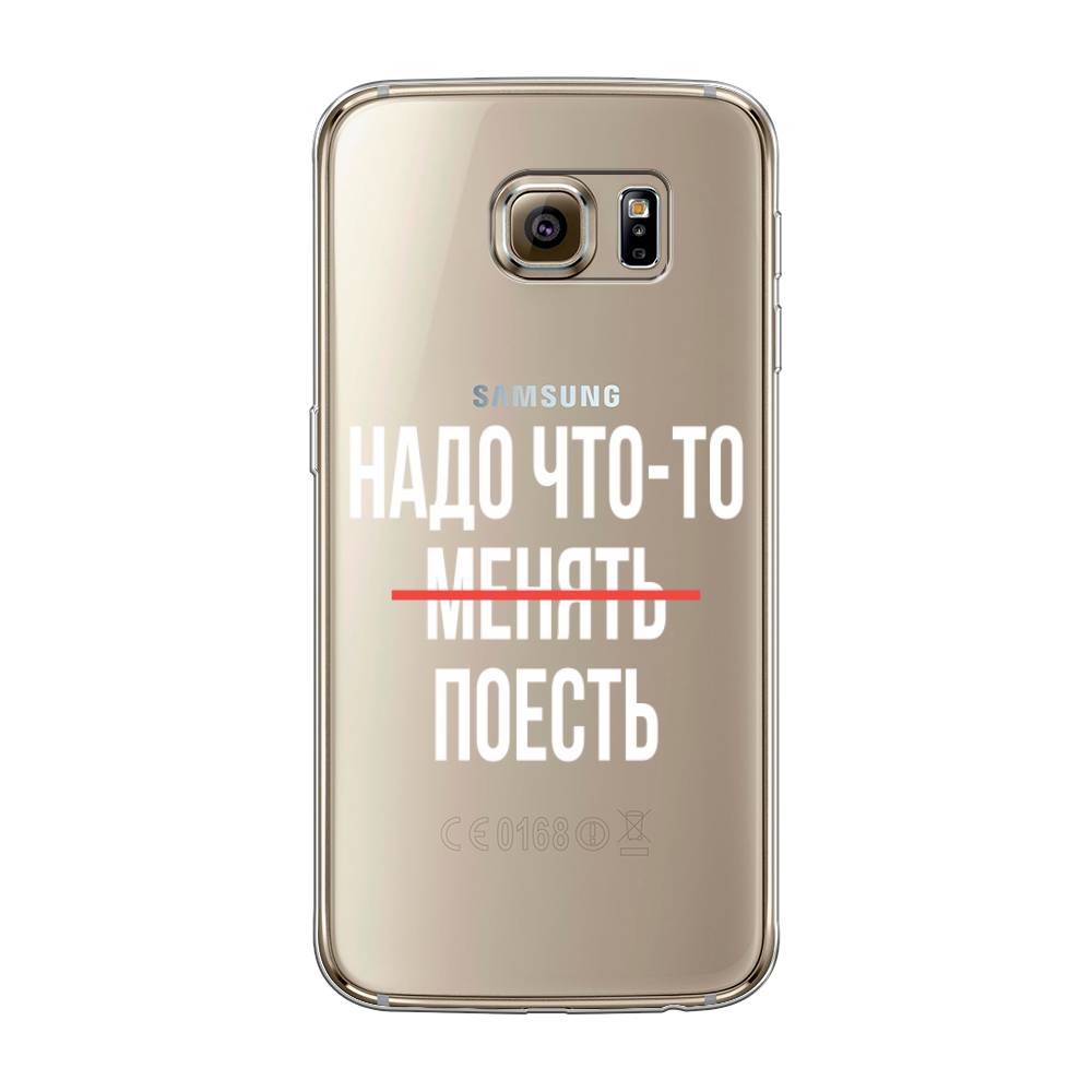 

Чехол на Samsung Galaxy S6 "Надо что-то поесть", Белый;красный, 24350-6