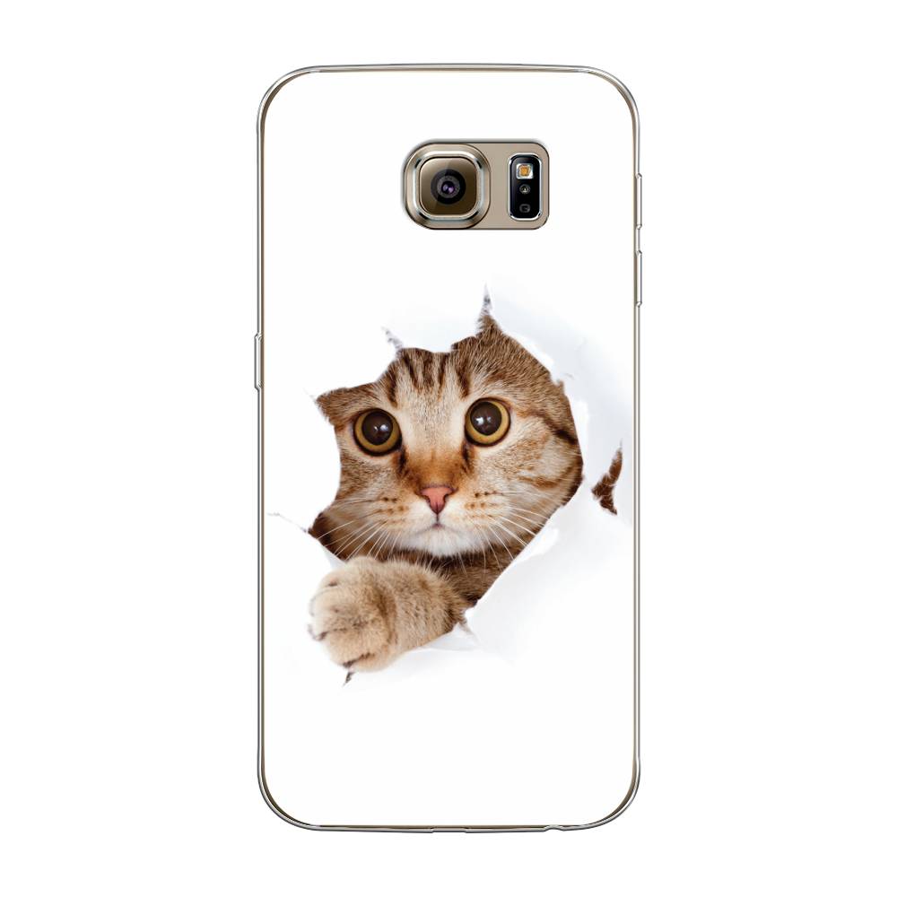 

Чехол на Samsung Galaxy S6 "Кот и бумага", Белый;коричневый, 24350-1
