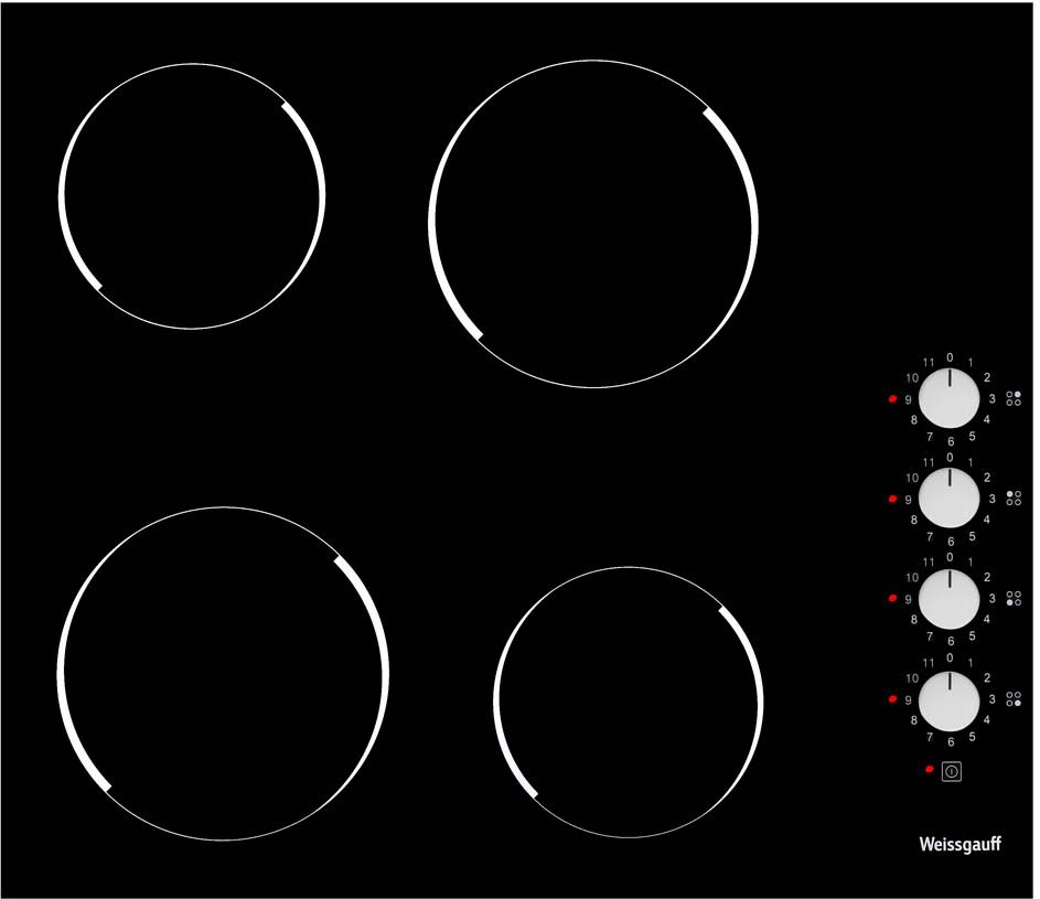 фото Встраиваемая варочная панель электрическая weissgauff hv 640 bk black