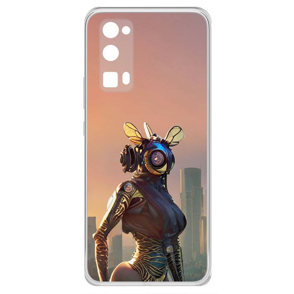 

Чехол-накладка Krutoff Clear Case Женщина-киберпчела для Honor 30 Pro
