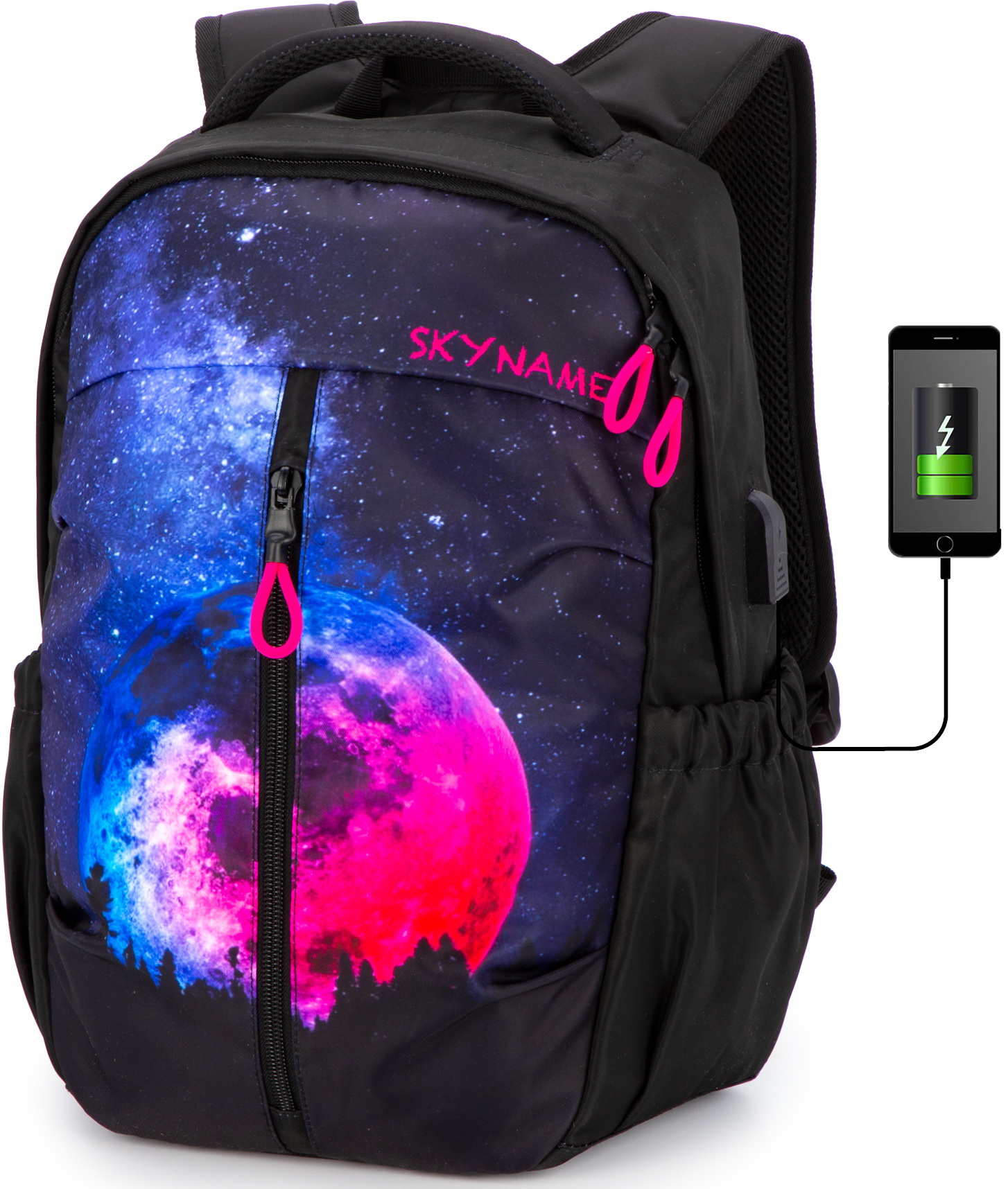 

Рюкзак SkyName 60-26 черный, Розовый, 60-26