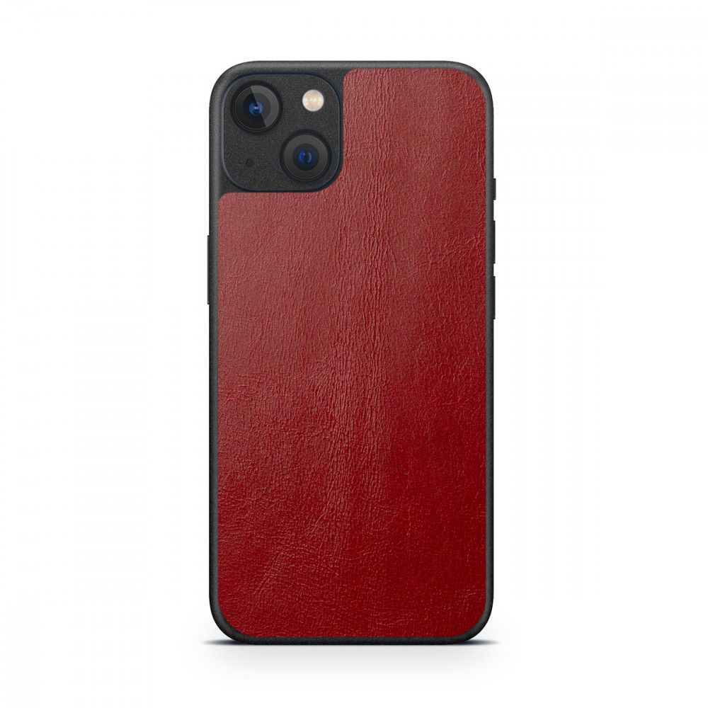 Наклейка Glueskin из натуральной кожи Just Red для Apple iPhone 14 Plus