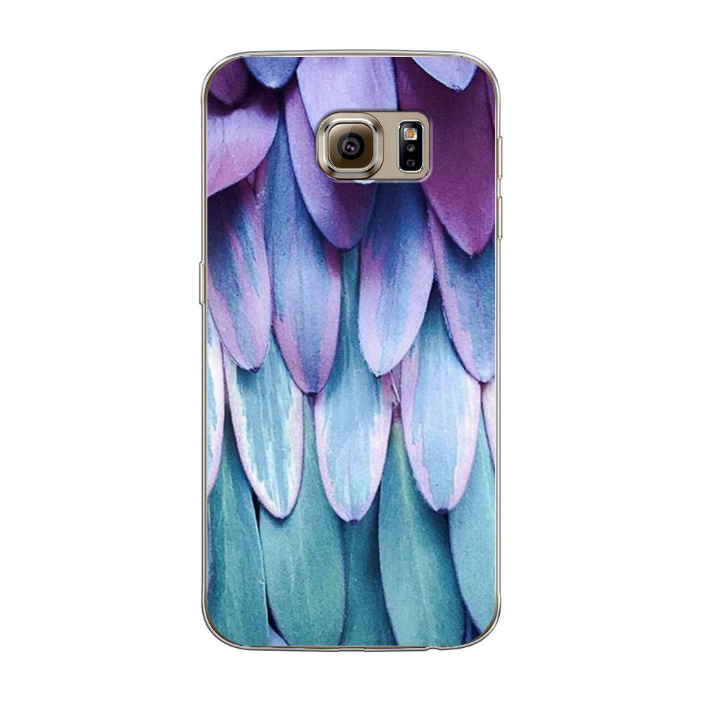 

Чехол на Samsung Galaxy S6 "Синее перо", Фиолетовый;голубой, 24350-3