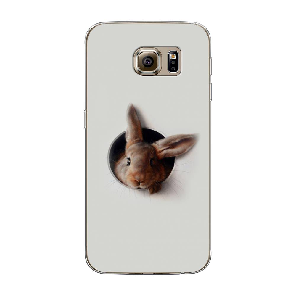 

Чехол на Samsung Galaxy S6 "Любопытный кролик", Серый;коричневый, 24350-1