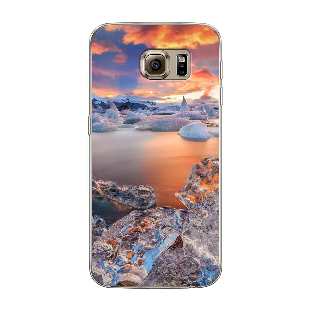 

Чехол на Samsung Galaxy S6 "Ледники", Синий;оранжевый, 24350-2