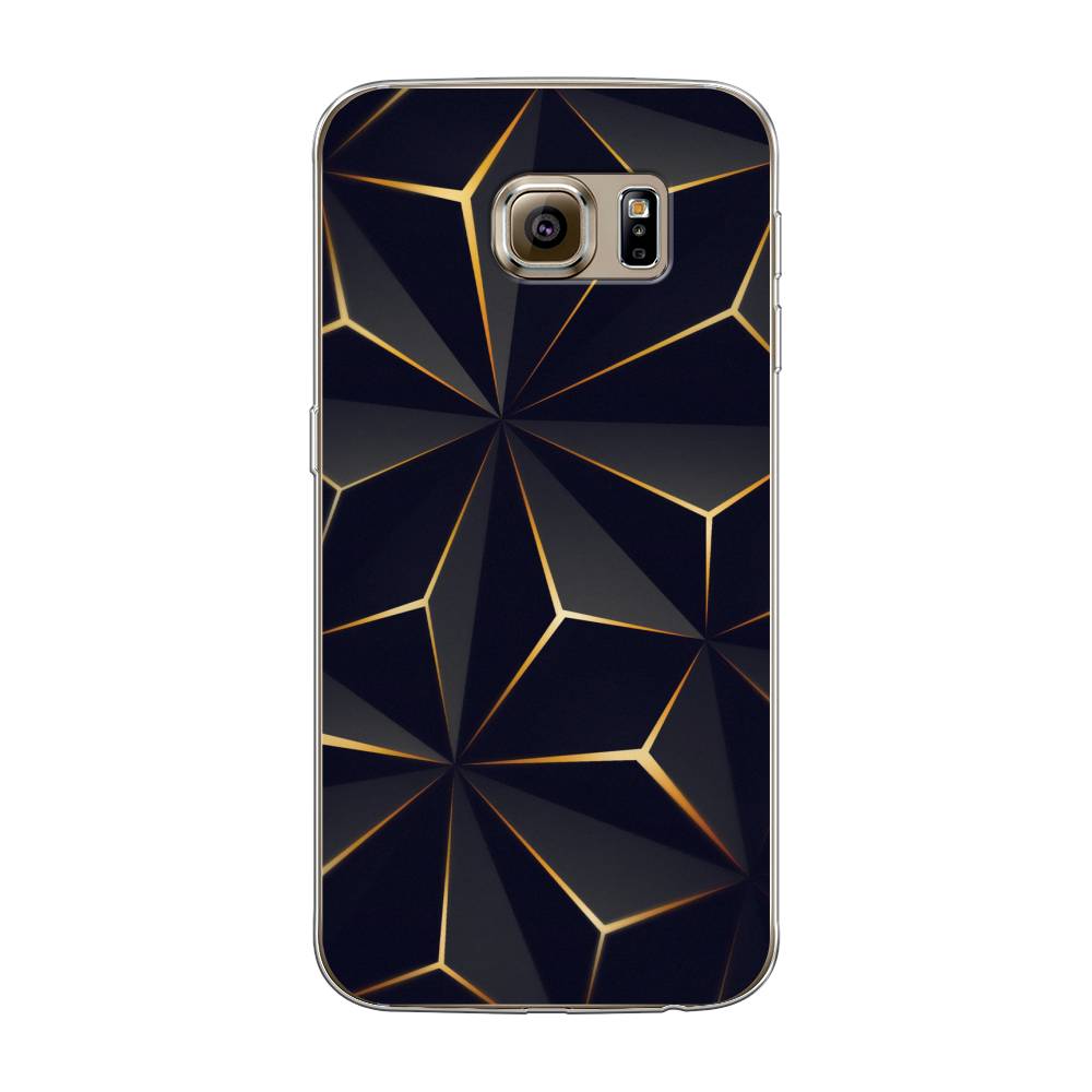 

Чехол на Samsung Galaxy S6 "Черные полигоны", Золотистый;черный, 24350-3