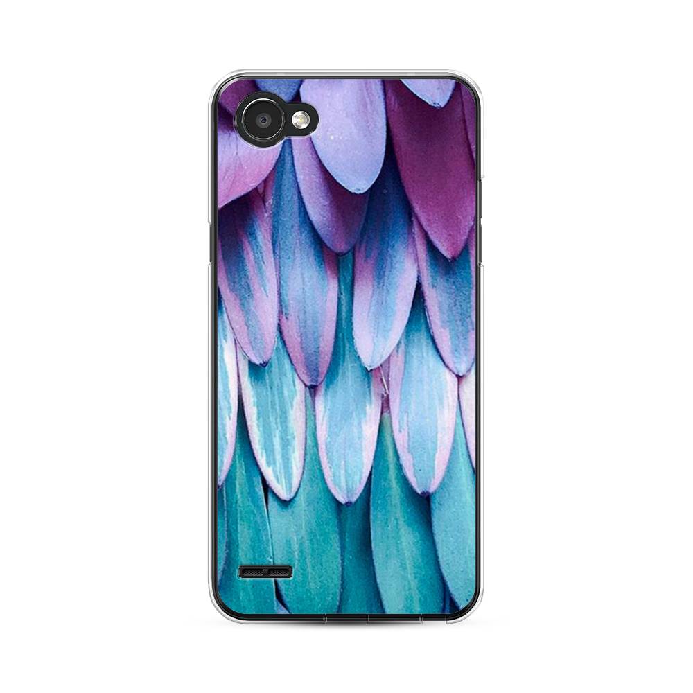 

Чехол для LG Q6 "Синее перо", Фиолетовый;голубой, 83150-3