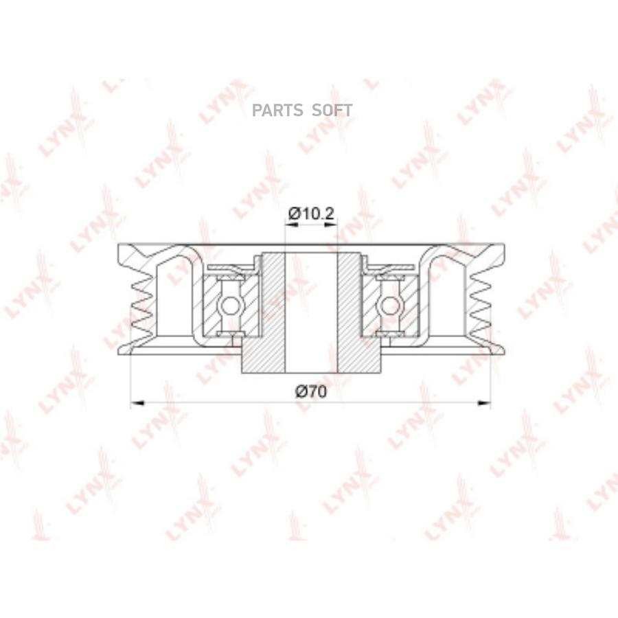 

LYNXAUTO PB-5054 Ролик натяжителя поликлин.ремня 1шт