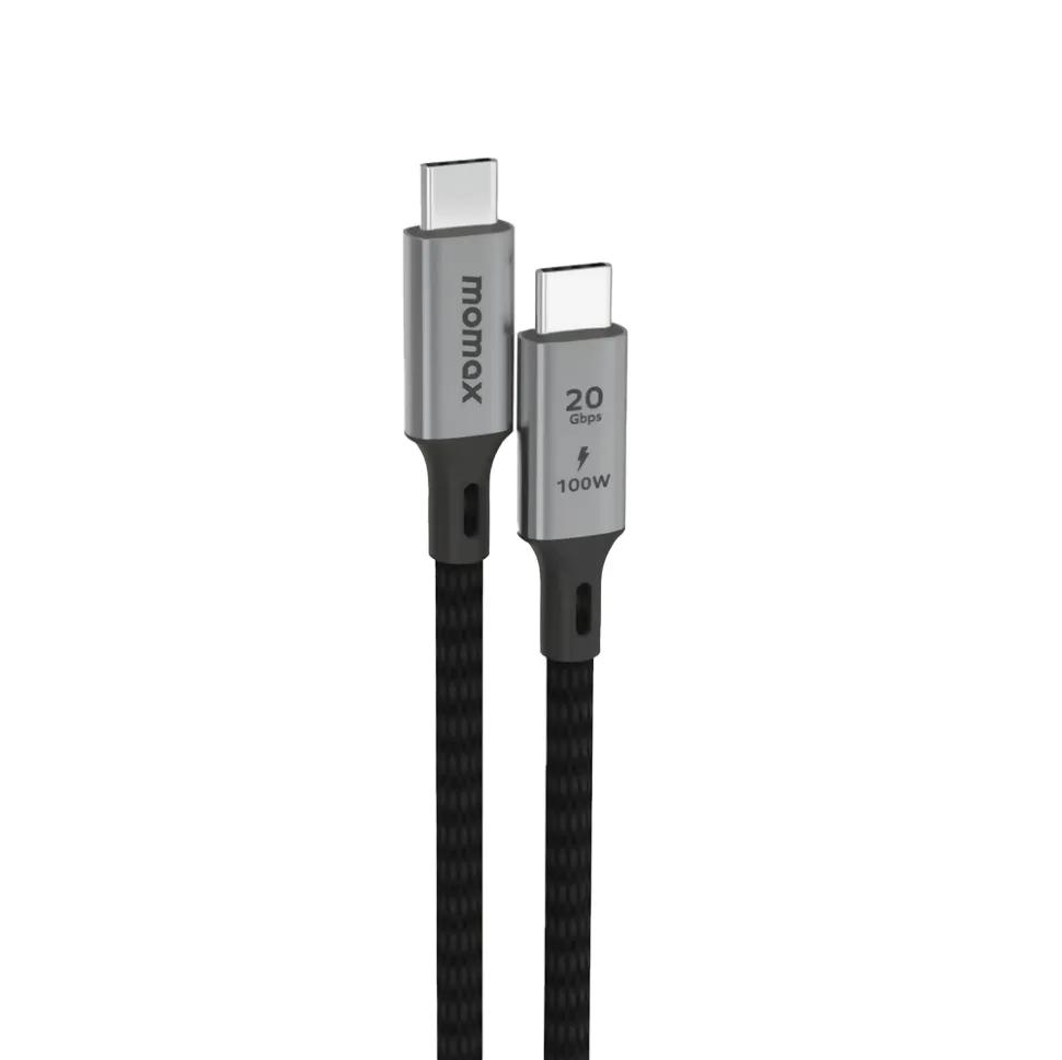 Кабель для мобильных устройств USB Type-C-USB Type-C Momax Elite 2м серый, черный