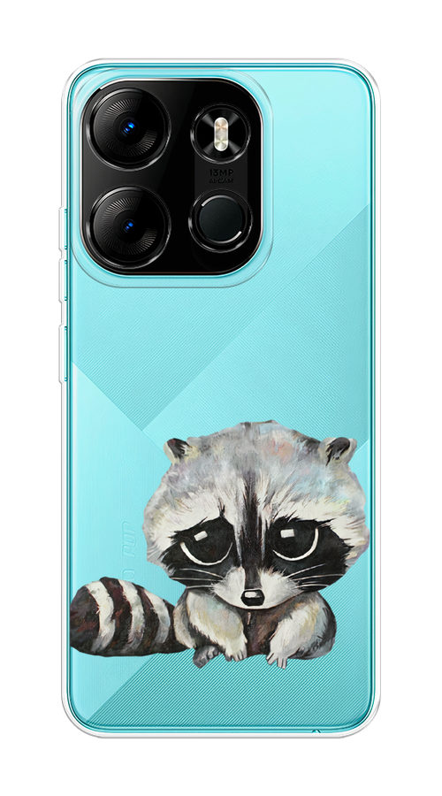 

Чехол на Tecno Spark Go 2023/Pop 7 Pro "Большеглазый енот", Серый;черный;прозрачный, 3103750-1