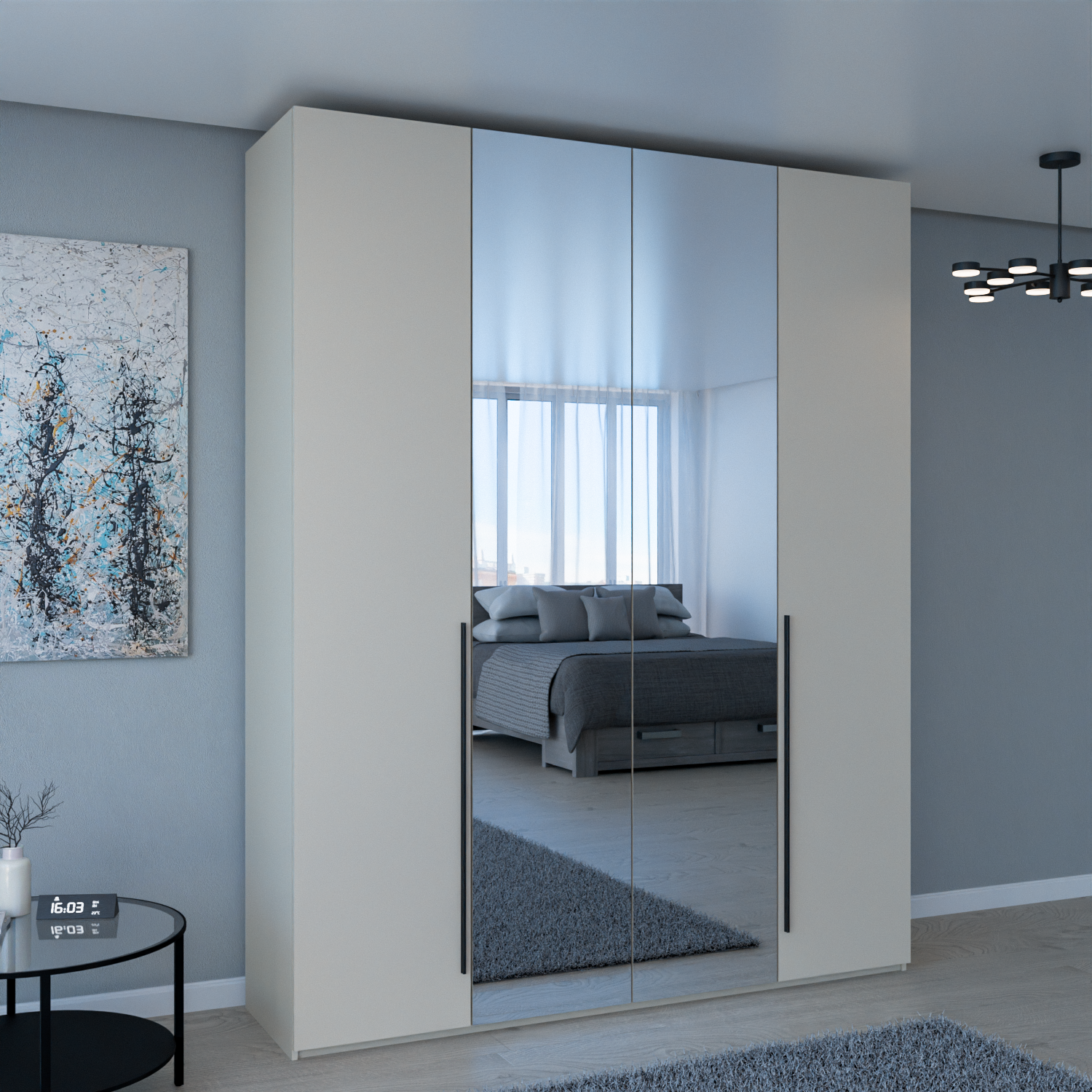 

Шкаф распашной QualisMebel Brown Cuatro M 1800х500х2000, кашемир, Бежевый, Brown Cuatro M