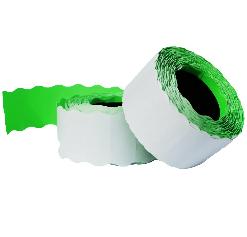 Этикетки лента НБК Трейд 26х12 волнистая зелененый