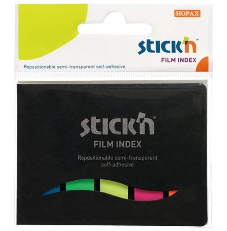 Блок клейкий закладки-индексы Hopax 45х12 125л 5 цветов Stick'n