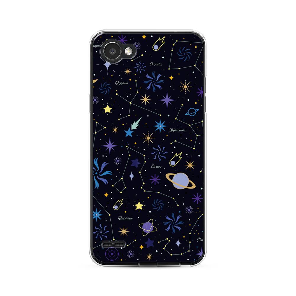 

Чехол для LG Q6 "Цветной космос", Желтый, 83150-2