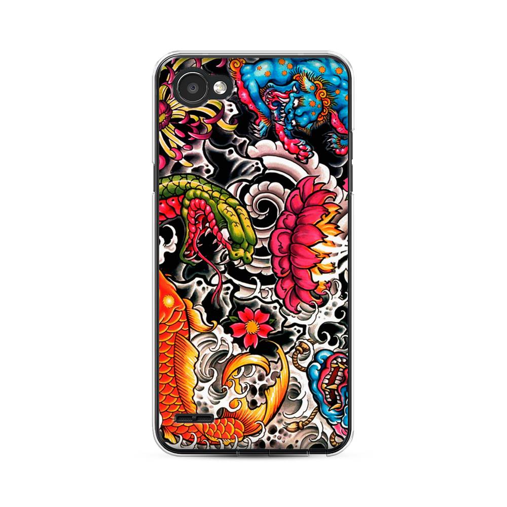 

Чехол для LG Q6 "Японское искусство", Красный;оранжевый;голубой, 83150-4