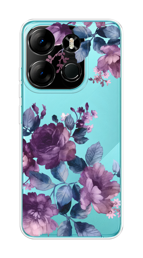 

Чехол на Tecno Spark Go 2023/Pop 7 Pro "Purple Blossoms", Синий;фиолетовый, 3103750-1