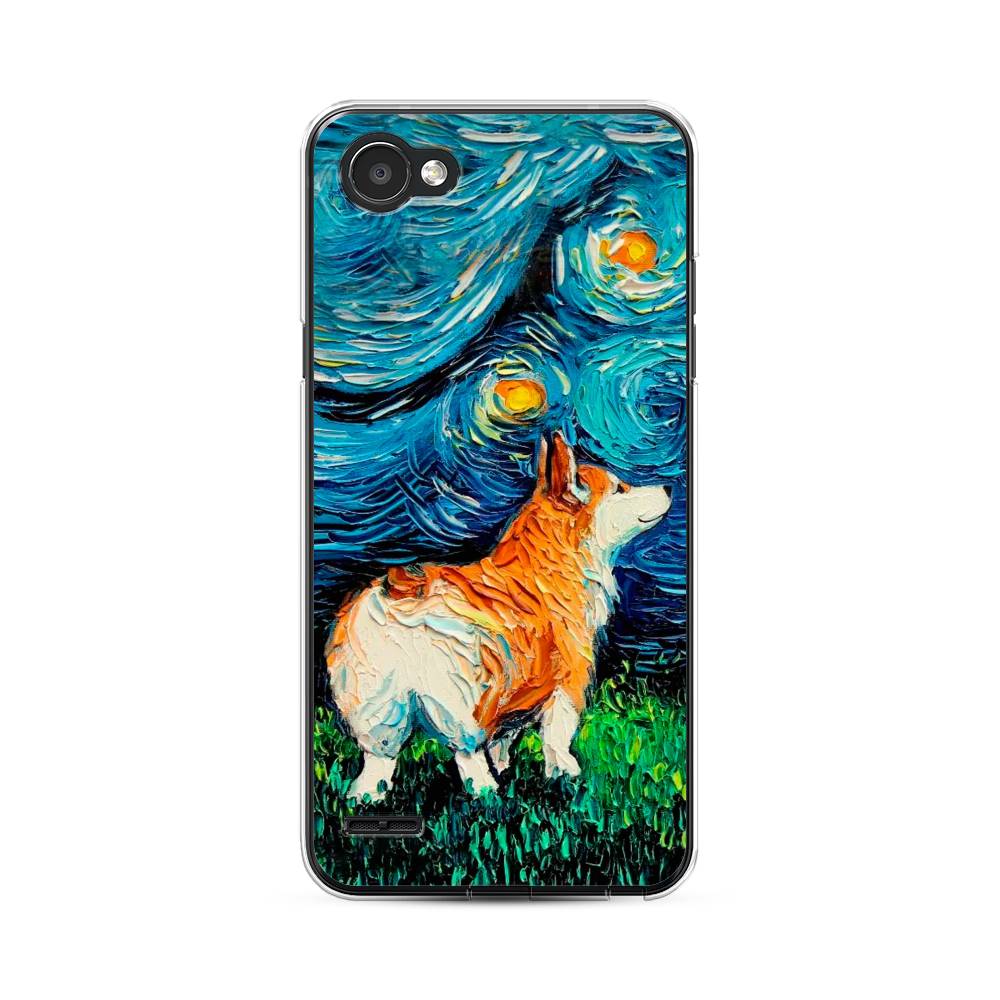 

Чехол для LG Q6 "Корги звёздная ночь", Коричневый;белый;зеленый, 83150-1
