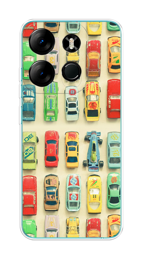 

Чехол на Tecno Spark Go 2023/Pop 7 Pro "Машинки", Бежевый;красный;желтый, 3103750-1