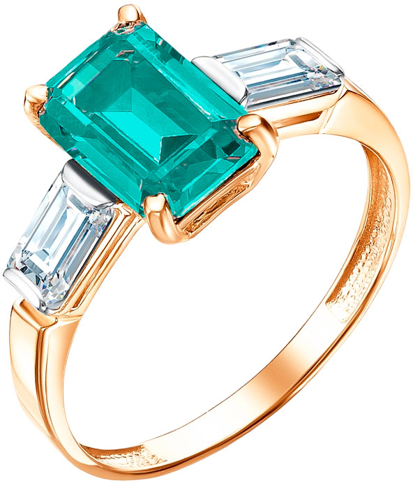 

Кольцо из красного золота с ситаллом и фианитом р. 17,5 Гранат 1.10.11.4728.00-4519, 1.10.11.4728.00-4519