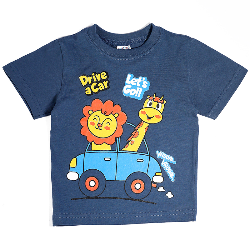 

Футболка детская Baziator Веселый Супер-Слонёнок, темно-синий, 92, Веселый Супер-Слонёнок