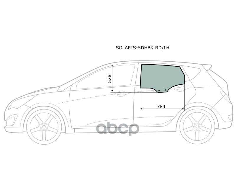 

Стекло Заднее Левое Опускное Hyundai Solaris/Accent 5D Hbk 10-17 Xyg Арт. Solaris-5Dhbk Rd