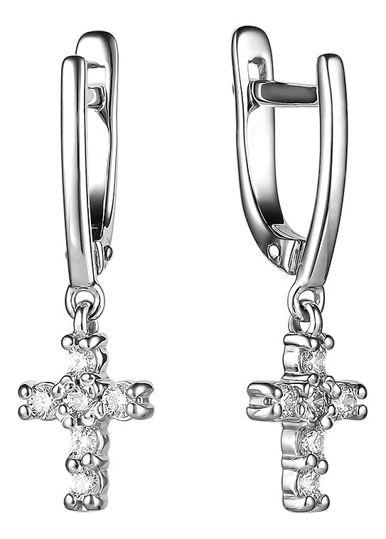 

Серьги из белого золота с фианитом Dewi 802020025-dv, 802020025-dv