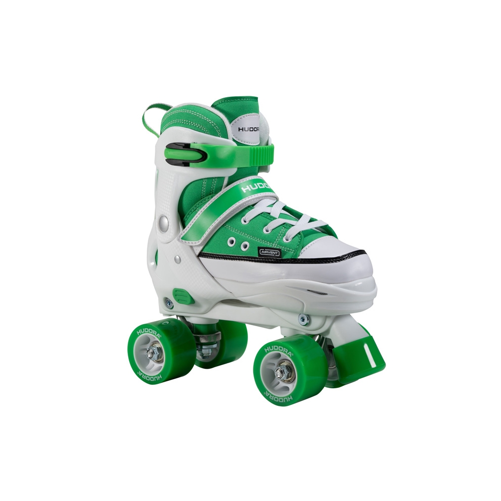 Раздвижные ролики-квады Hudora Roller Skates, зеленый, 32-35