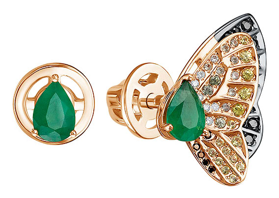 

Серьги из красного золота с сапфиром, изумрудом и бриллиантом Империал S02347-133/3, S02347-133/3