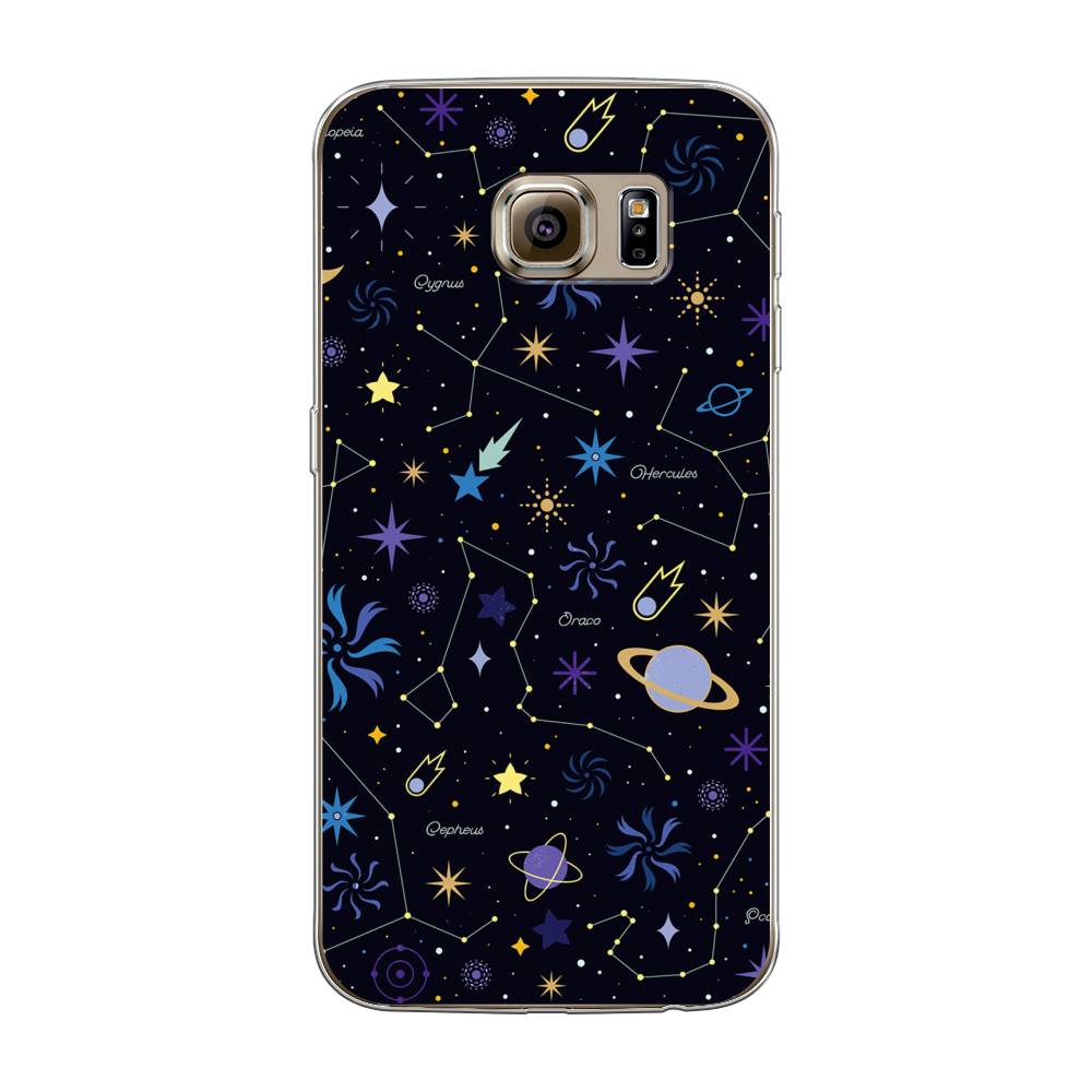 

Чехол на Samsung Galaxy S6 "Цветной космос", Желтый, 24350-2