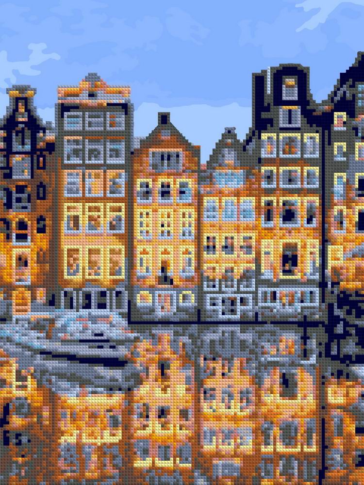 Алмазная мозаика Lori Тихий Амстердам, 30х40 см