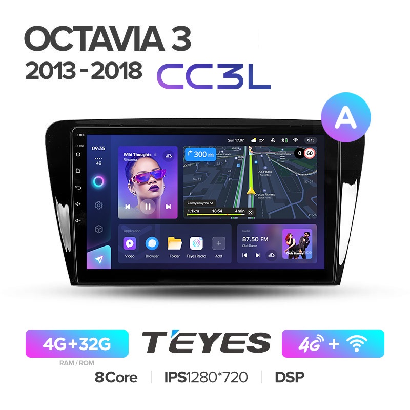 Автомобильная магнитола Teyes CC3L 4/32Гб Skoda Octavia 3 A7 2013-2018 ANDROID