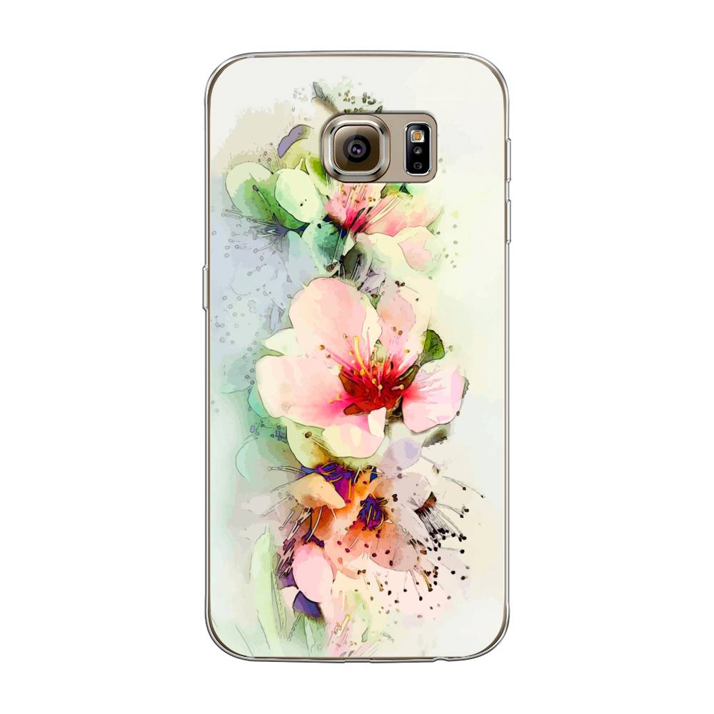 

Чехол на Samsung Galaxy S6 "Нежные цветы", Зеленый;розовый, 24350-2