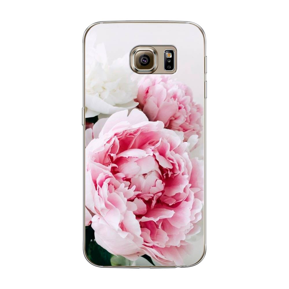 

Чехол на Samsung Galaxy S6 "Розовые и белые пионы", Розовый;белый, 24350-2