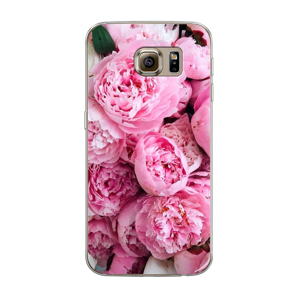 

Чехол на Samsung Galaxy S6 "Розовые пионы", Бежевый;розовый, 24350-2