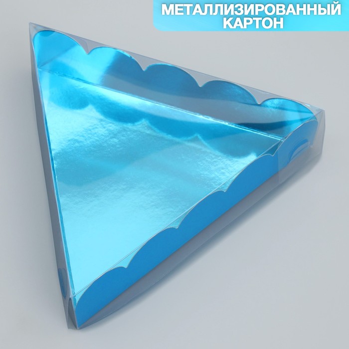 

Коробка для кондитерских изделий с PVC крышкой Голубая, 18 х 3 см (5 шт.), Голубой