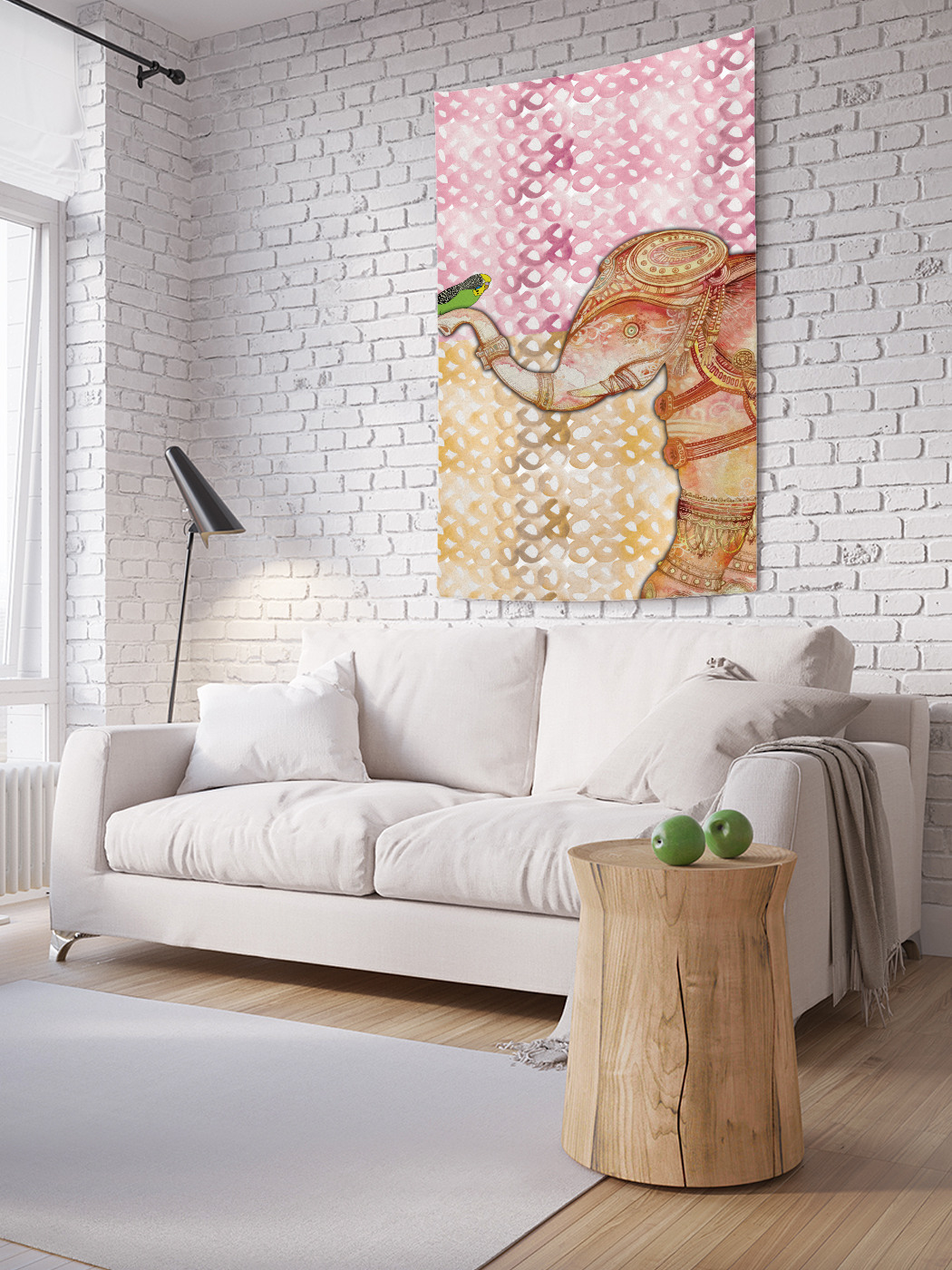 

Вертикальное фотопанно на стену JoyArty Слон и птица 150x200 см, Слон и птица