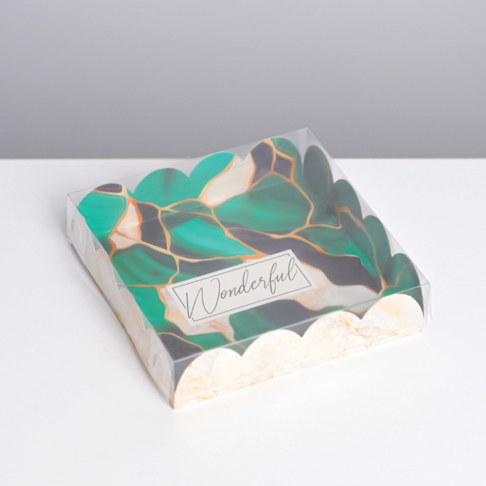 

Коробка для кондитерских изделий с PVC крышкой Wonderful, 13х13х3 см (5 шт.), Разноцветный
