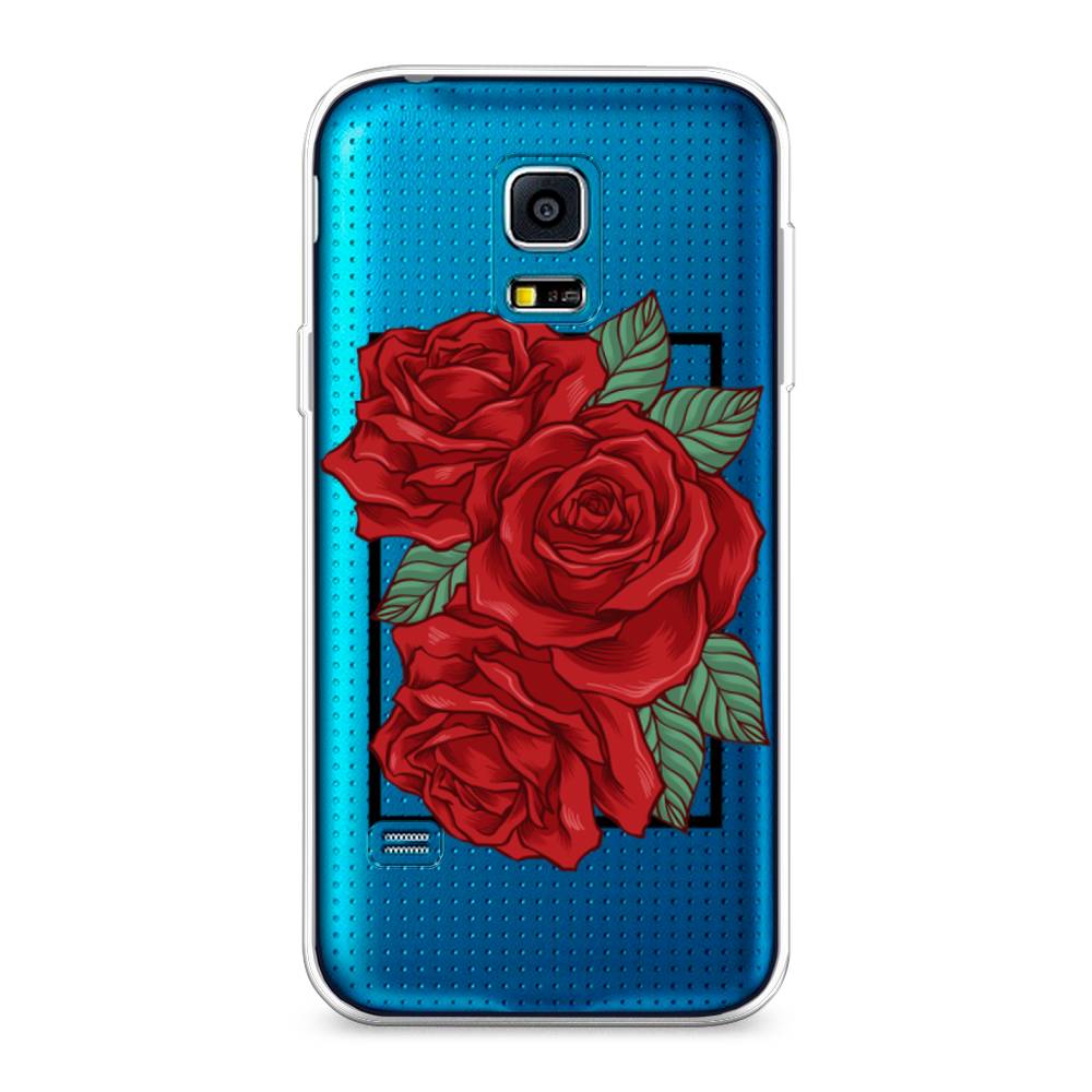 

Чехол на Samsung Galaxy S5 mini "Три алые розы", Красный, 24250-2