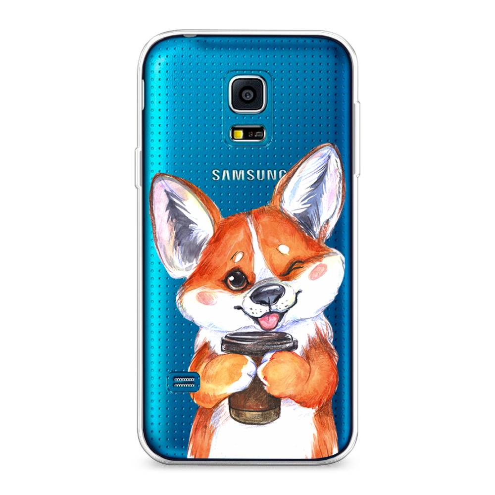 

Чехол на Samsung Galaxy S5 mini "Корги с кофе", Оранжевый;белый, 24250-4