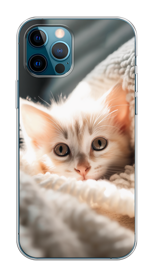 

Чехол на Apple iPhone 12/12 Pro "Белый шкодливый котенок", Серый;белый;бежевый;оранжевый, 12850-1