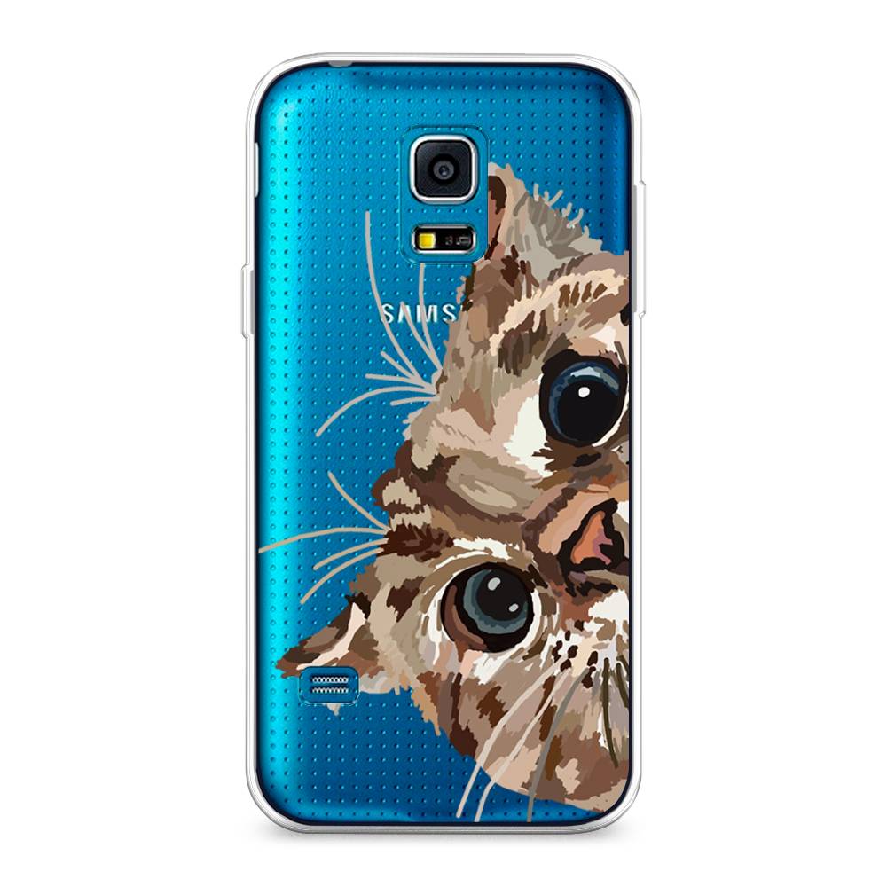 

Чехол на Samsung Galaxy S5 mini "Любопытный кот", Коричневый;синий;черный, 24250-1