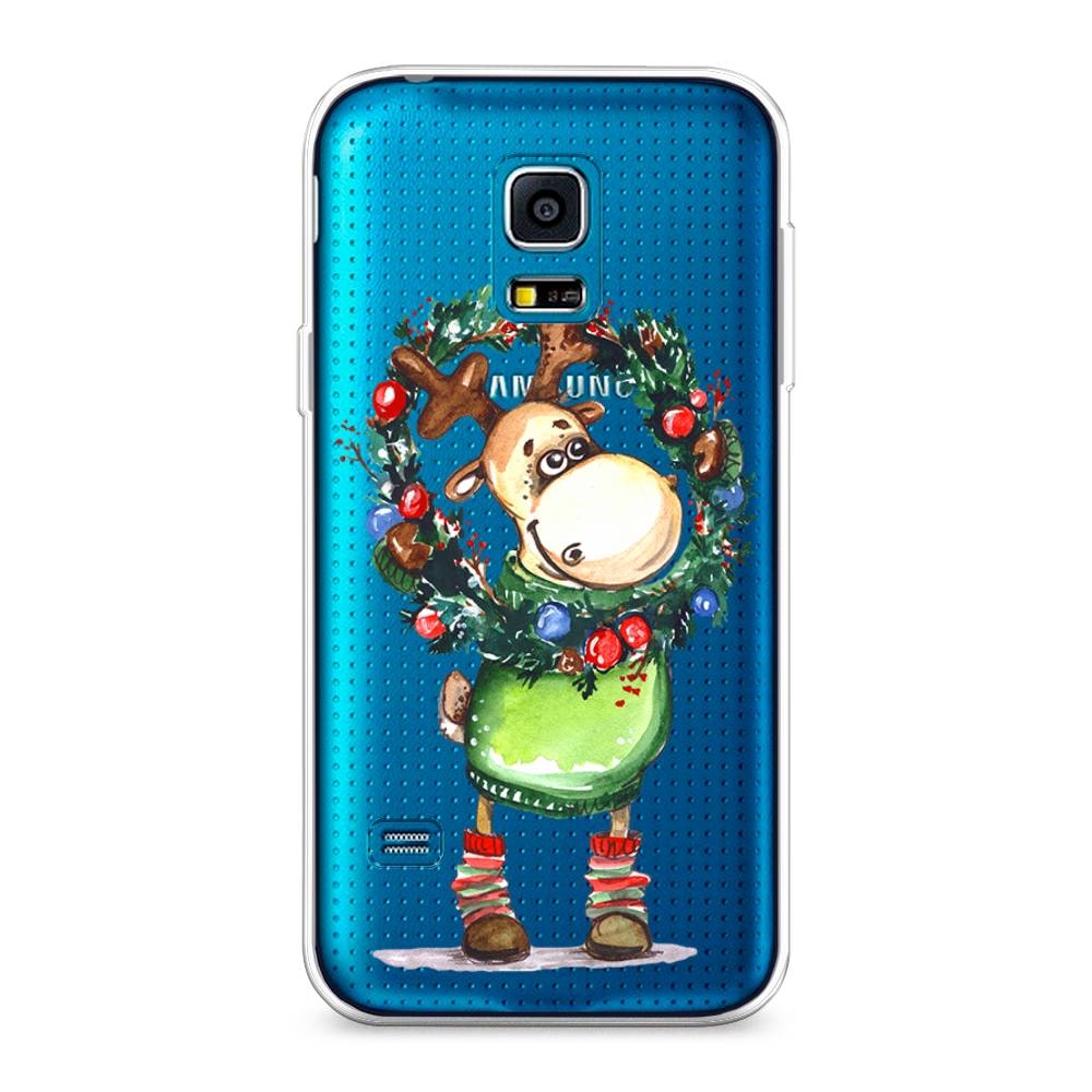 

Чехол на Samsung Galaxy S5 mini "Олень с новогодним венком", 24250-4