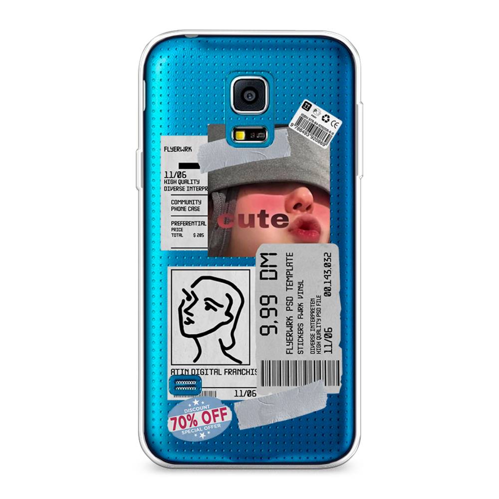 

Чехол на Samsung Galaxy S5 mini "Cute girl collage", Розовый;серый;голубой, 24250-6
