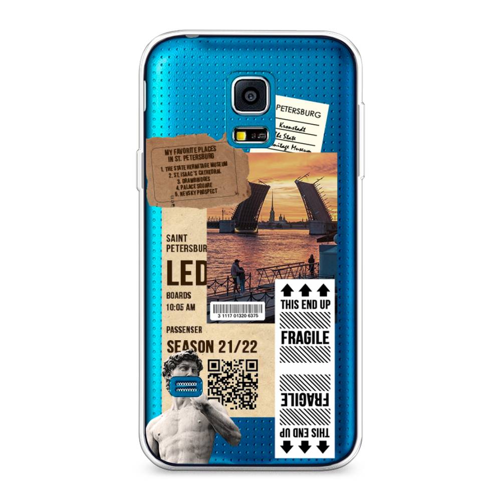 

Чехол на Samsung Galaxy S5 mini "Санкт-Петербург коллаж", Коричневый;бежевый;белый, 24250-6