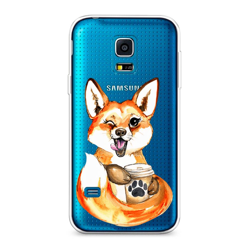 

Чехол на Samsung Galaxy S5 mini "Подмигивающая лиса с кофе", Оранжевый;белый;коричневый, 24250-4