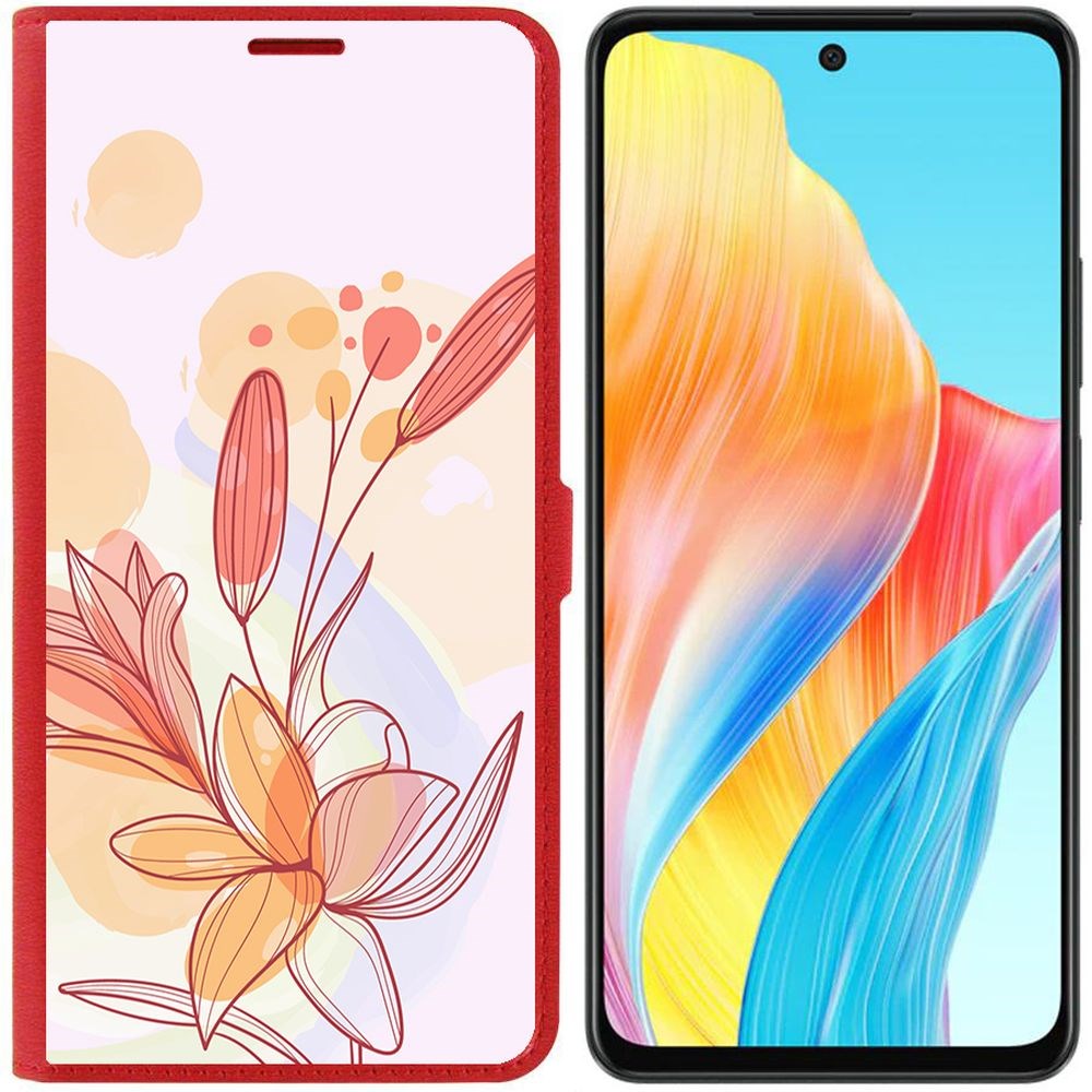 

Чехол-книжка Krutoff Eco Book для Oppo A58 4G Фантазия (красный)